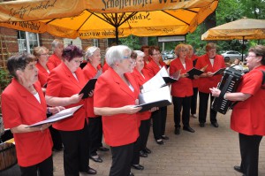 Sie ist fester Bestandteil des Heimatvereins und trägt die Heimatliebe in Musik und Texten auch über die Stadtgrenzen hinaus: Die plattdeutsche Singegruppe. Leiterin Margarete Bartels (rechts) wurde zum Jubiläum mit dem Eintrag ins Goldene Buch der Hansestadt geehrt.