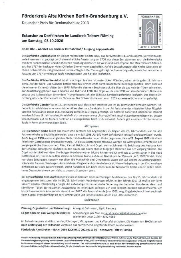 20261003-Exkursion zu Dorfkirchen im Landkreis Teltow-Fläming